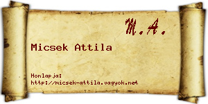 Micsek Attila névjegykártya